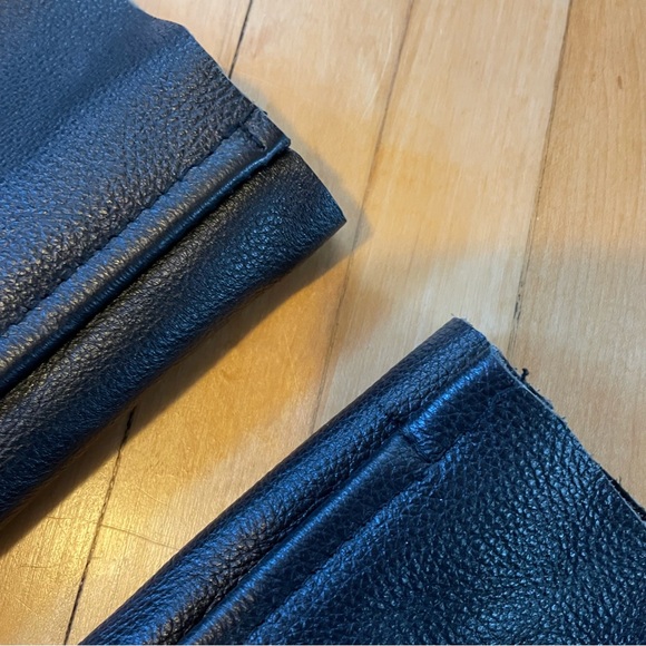 LEATHER KING Leather Chaps Mesh Lined Adjustable Pockets Punk Goth Moto Unisex - Picture 16 of 16